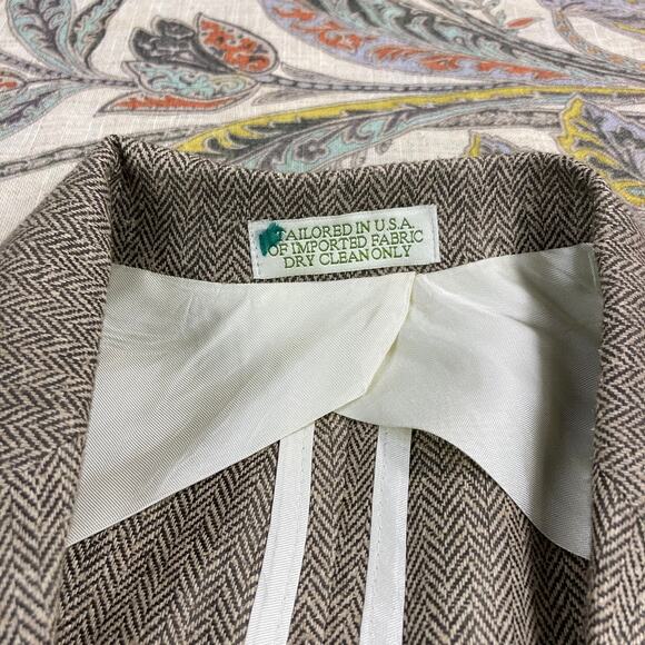 ORVIS Mens Tan Silk Viscose 3 Button Sport Coat Blazer 42R - Picture 3 of 12